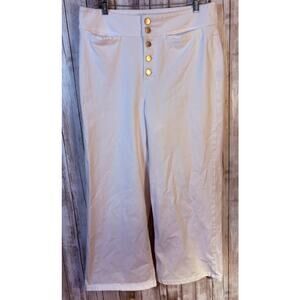 J McLaughlin‎ White High Waist Wide Leg Crop Pants - Size 12